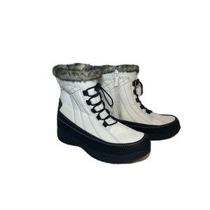 totes Women's Cold Weather Lace-Up & Zipper Barbara Waterproof Winter Boots